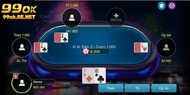 Game bài Xì Tố đơn giản khi tham gia